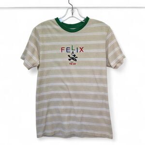 NEON RIOT Striped Felix The Cat Tshirt Small